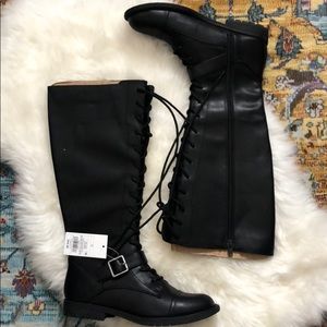 Lace up Moto style boots NWT